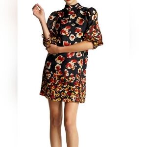 ARYN K. Women's Dark Floral Silk Mini Dress Size m NWT